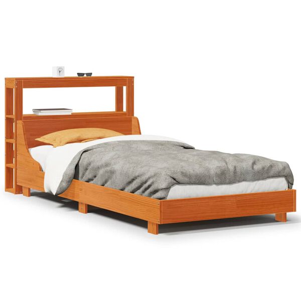 vidaXL Cadre de lit sans matelas cire marron 75x190 cm bois pin massif