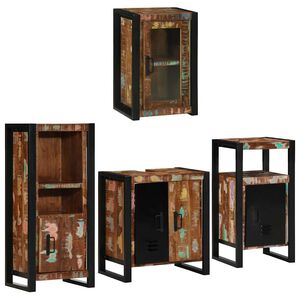 vidaXL Ensemble de mobilier de salle de bain 4 pc Multicolore
