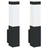 vidaXL Applique Murale Ext&eacute;rieure 2 pcs Noir 10.5 x 6 x 33 cm