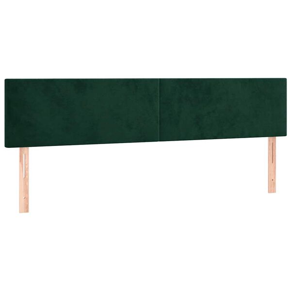 vidaXL T&ecirc;tes de lit Vert fonc&eacute; 200x5x78/88 cm Velours