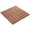 vidaXL Carreau de terrasse en relief 11 pcs WPC 30 x 30 cm 1 m² Marron