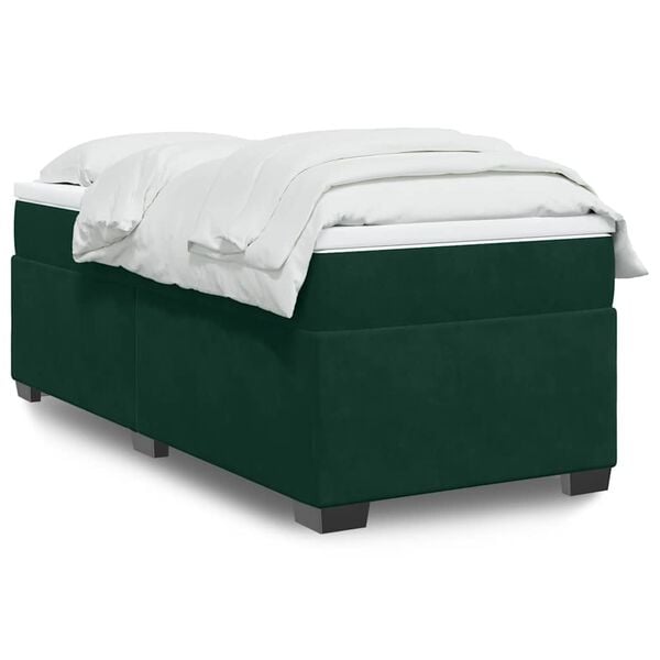vidaXL Sommier à lattes de lit avec matelas Vert foncé 90x200 cm