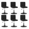 vidaXL Chaises pivotantes &agrave; manger lot de 6 noir velours