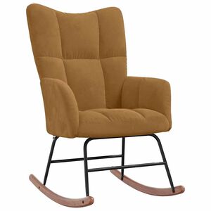 vidaXL Chaise &agrave; bascule Marron Velours