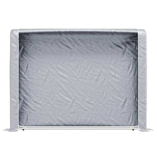 vidaXL Portant de bois de chauffage et housse de pluie acier galvanis&eacute;