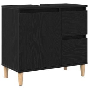 vidaXL Cabinet de salle de bain Ch&ecirc;ne noir 65 x 33 x 60 cm