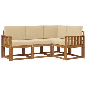 vidaXL Ensemble de canap&eacute;s d'ext&eacute;rieur 4 pcs Naturel et Beige