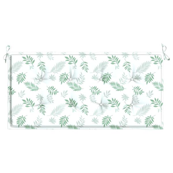 vidaXL Coussin de banc de jardin motif de feuilles 100x50x3 cm