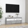 vidaXL Meuble TV avec lumières LED gris béton 100x35x40 cm
