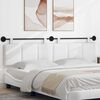 vidaXL T&ecirc;te de lit suspendue Montage mural Blanc 210 x 55 x 5 cm tissu