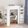 vidaXL Cadre de lit superpos&eacute; avec bureau Blanc 75 x 190 cm