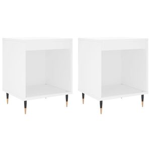 vidaXL Tables de chevet 2 pcs blanc 40x35x50 cm bois d&rsquo;ing&eacute;nierie