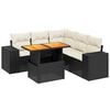 vidaXL Salon de jardin 6 pcs avec coussins noir r&eacute;sine tress&eacute;e
