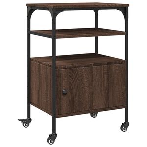 vidaXL Support d'imprimante &agrave; 3 niveaux ch&ecirc;ne marron 50x40x76 cm