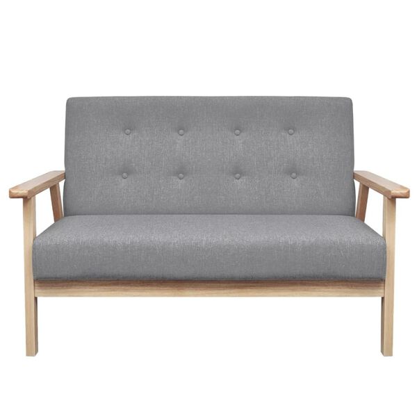 vidaXL Canapé à 2 places Tissu Gris clair