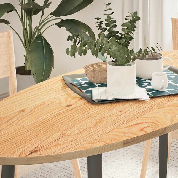 vidaXL Dessus de table 140x60x2 cm bois de ch&ecirc;ne massif ovale