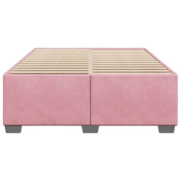 vidaXL Cadre de lit sans matelas rose 140x190 cm velours