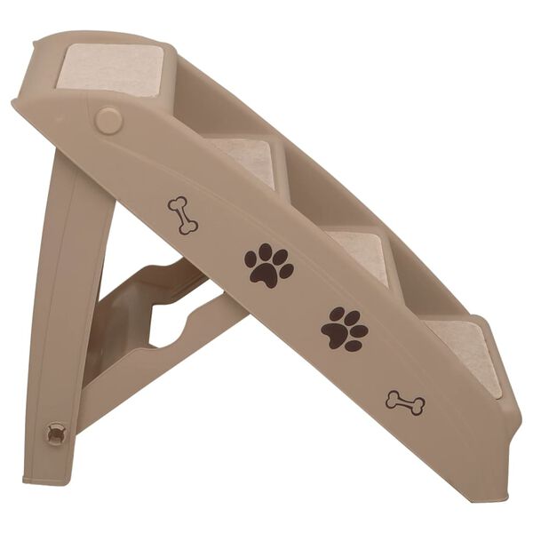 vidaXL Escaliers pliables pour chiens Marron 62x40x49,5 cm