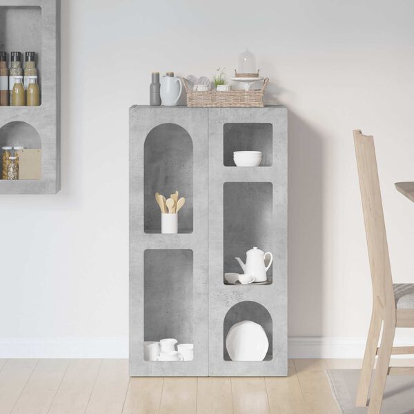 vidaXL Buffet Gris b&eacute;ton 59 x 35 x 100,5 cm Bois d'ing&eacute;nierie