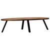 vidaXL Table basse Teck recyclé massif Ovale 120x60x30 cm
