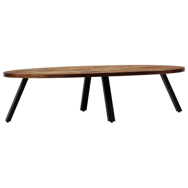 vidaXL Table basse Teck recyclé massif Ovale 120x60x30 cm