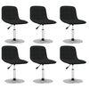 vidaXL Chaises pivotantes &agrave; manger lot de 6 noir tissu