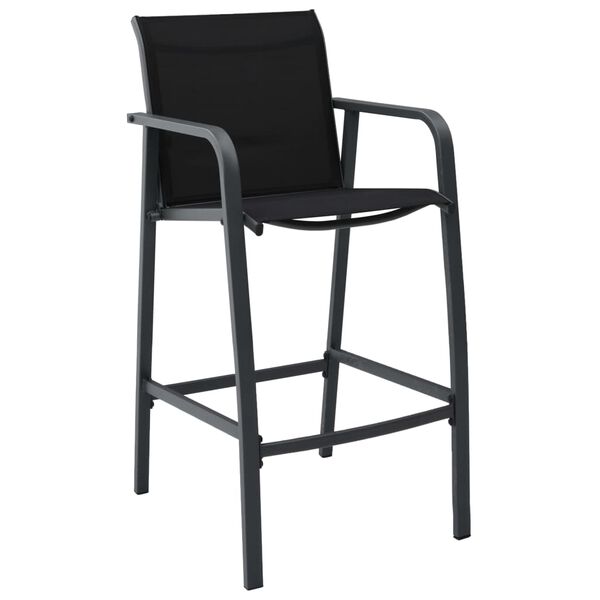 vidaXL Ensemble de bar de jardin 5 pcs Noir