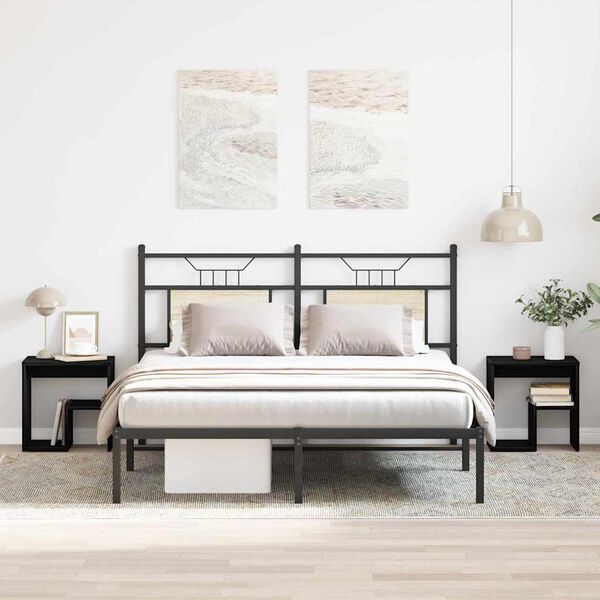 vidaXL Cabinet de chevet 2 pcs Ch&ecirc;ne noir 40 x 30 x 40 cm