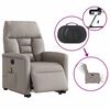 vidaXL Fauteuil inclinable de massage &eacute;lectrique Taupe Tissu