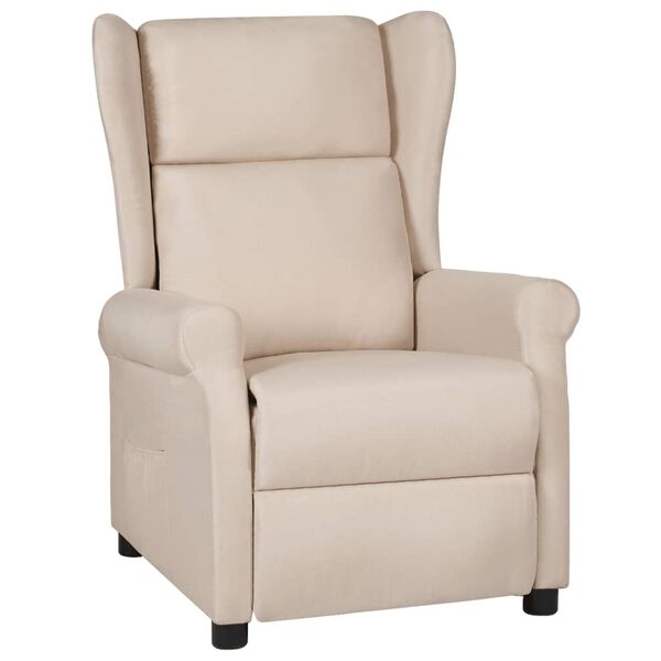 vidaXL Fauteuil inclinable Blanc cr&egrave;me Similicuir