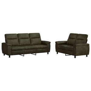 vidaXL Ensemble de Canap&eacute;s 2 pcs Vert arm&eacute;e Simili daim