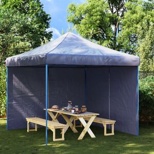 vidaXL Paroi de tente de r&eacute;ception 2pcs avec fermeture &eacute;clair PE Bleu