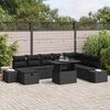 vidaXL Ensemble de canap&eacute; de jardin 11 pcs Noir Poly rotin
