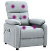 vidaXL Fauteuil de massage Gris clair Tissu