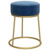 vidaXL Tabouret rond Bleu Velours