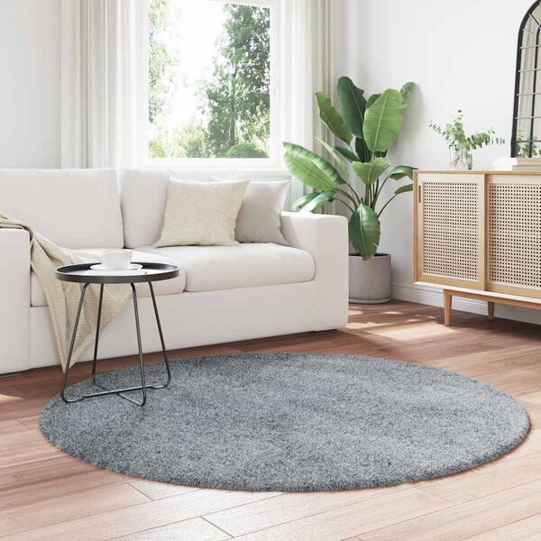 vidaXL Tapis Shaggy &agrave; poils longs NAVARRA gris clair 160x160 cm