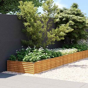 vidaXL Lit sur&eacute;lev&eacute; de jardin 579 x 100 x 36 cm acier corten