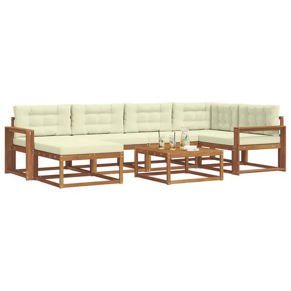 vidaXL Ensemble de canap&eacute;s d'ext&eacute;rieur 7 pcs Naturel et Cr&egrave;me