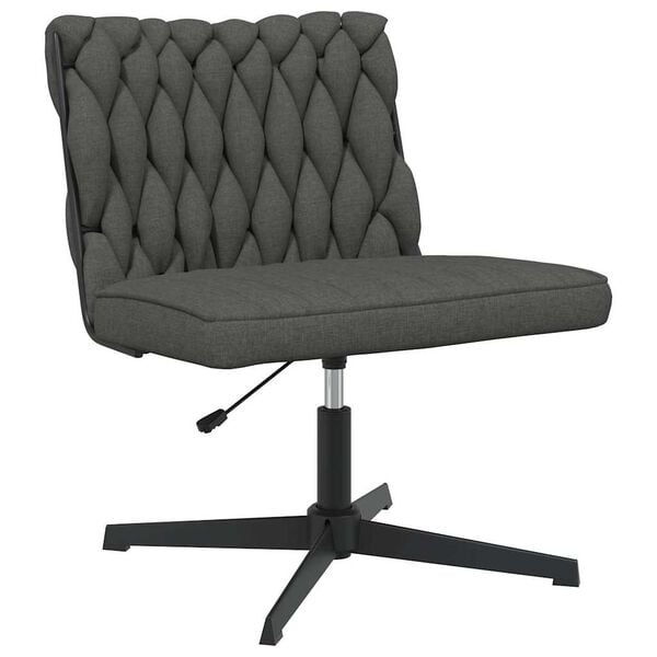 vidaXL Chaise pivotante de bureau Gris fonc&eacute; Tissu