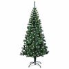 vidaXL Sapin de No&euml;l artificiel pr&eacute;-&eacute;clair&eacute; Vert 120 cm PVC et m&eacute;tal