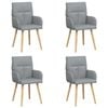 vidaXL Chaises de salle &agrave; manger 4 pc Tissu Gris clair 60 x 56 x 96 cm