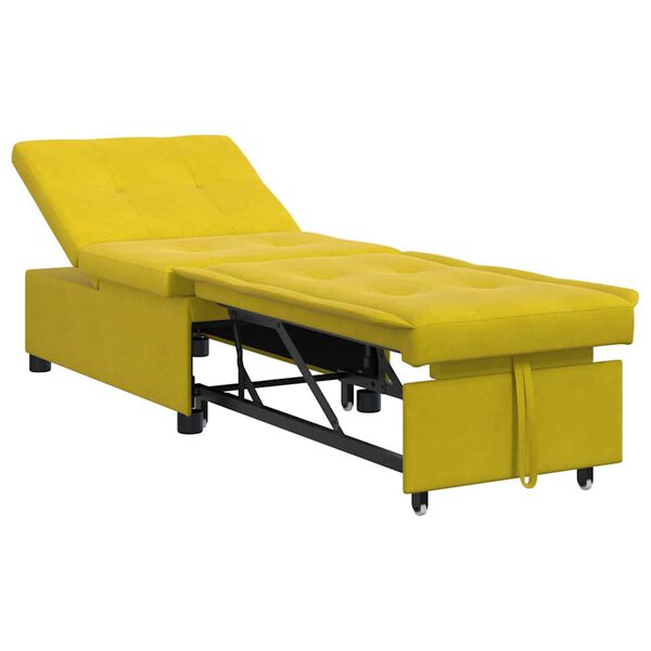 vidaXL Canap&eacute;-Lit Jaune 194 x 67 x 82 cm Velours
