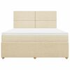 vidaXL Sommier &agrave; lattes de lit avec matelas Cr&egrave;me 180x200 cm Tissu