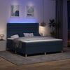 vidaXL Lit &agrave; ressort LED avec matelas Bleu 180 x 200 cm tissu