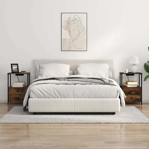 vidaXL Cabinet de chevet Ch&ecirc;ne fum&eacute; 40 x 31 x 60 cm Bois d'ing&eacute;nierie