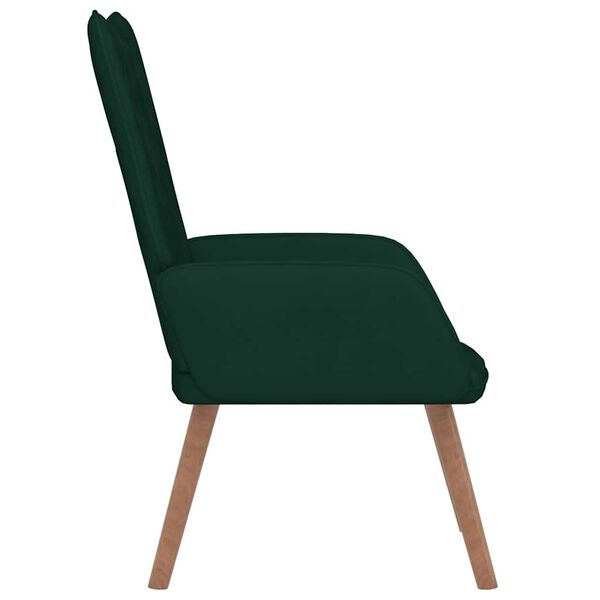 vidaXL Chaise de relaxation Vert foncé Velours