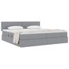 vidaXL Lit avec rangement et matelas Gris clair 200 x 200 cm