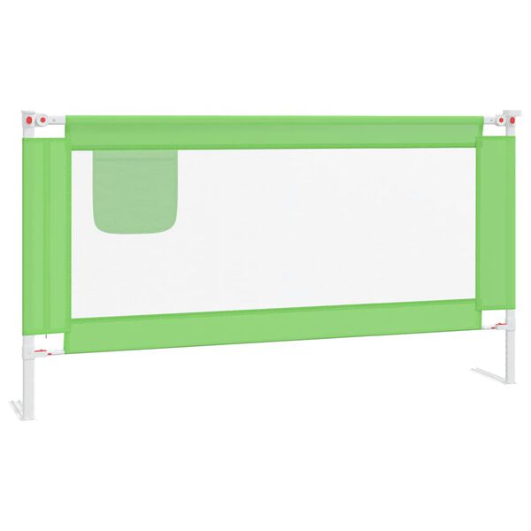 vidaXL Barri&egrave;re de s&eacute;curit&eacute; de lit d'enfant Vert 160x25 cm Tissu