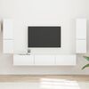 vidaXL Ensemble meuble TV 4 pcs Blanc brillant Bois d'ing&eacute;nierie