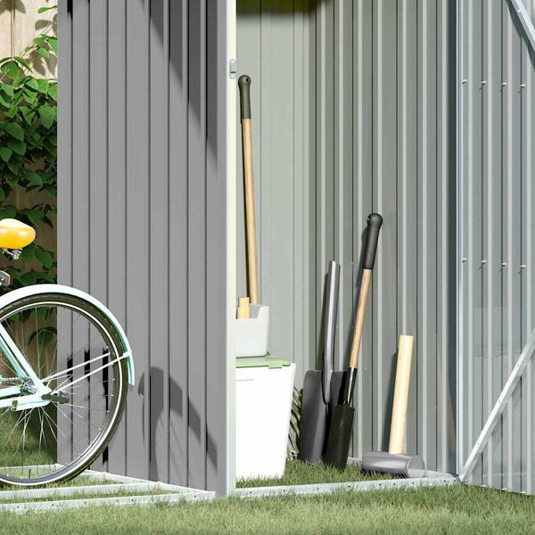 vidaXL Abri &agrave; bois de jardin Gris 245x98x159 cm Acier galvanis&eacute;